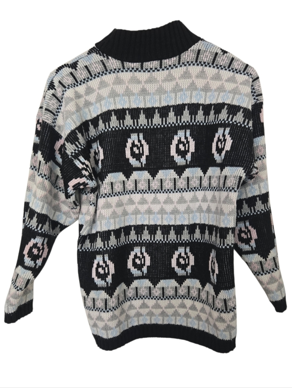 ✨ RARE 90s Croquet Club Made in USA Fair Isle Sweater ✨Pastel Coquette Grandpa - Picture 2 of 4